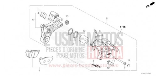 REAR BRAKE CALIPER CBF125NAP de 2023